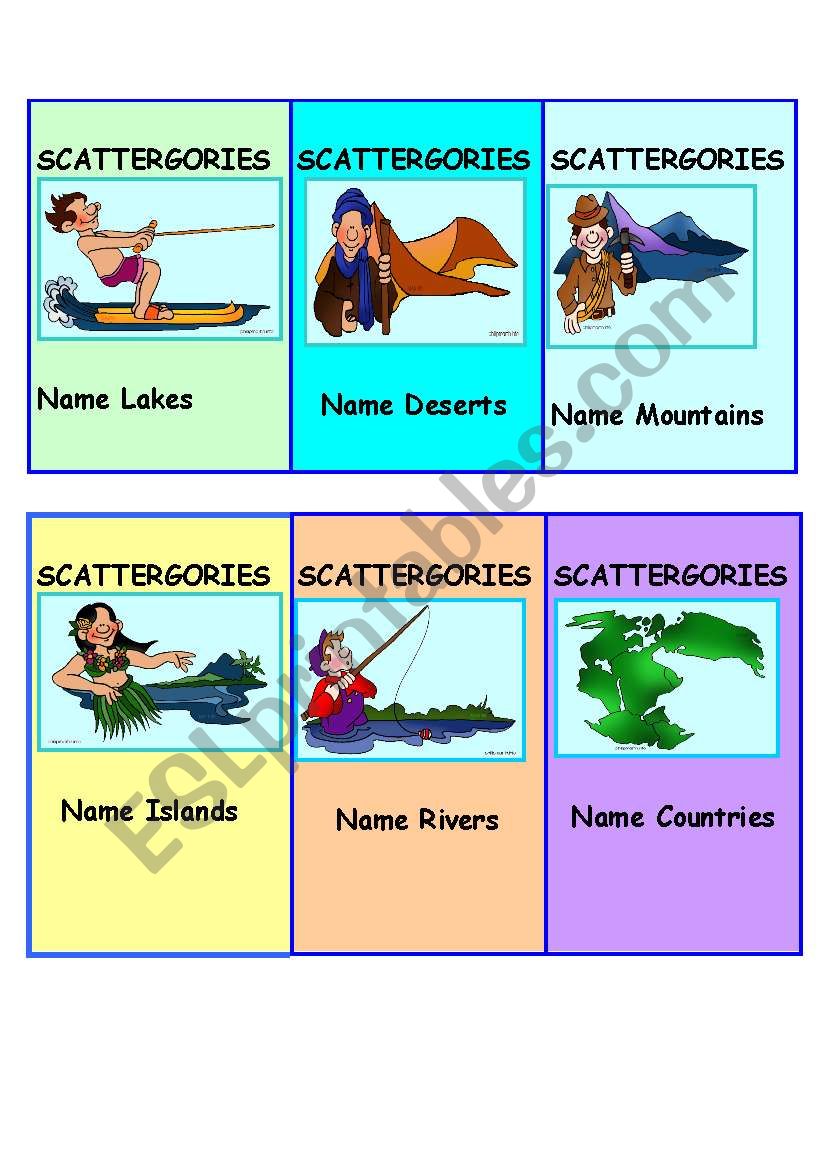 Scattagories worksheet