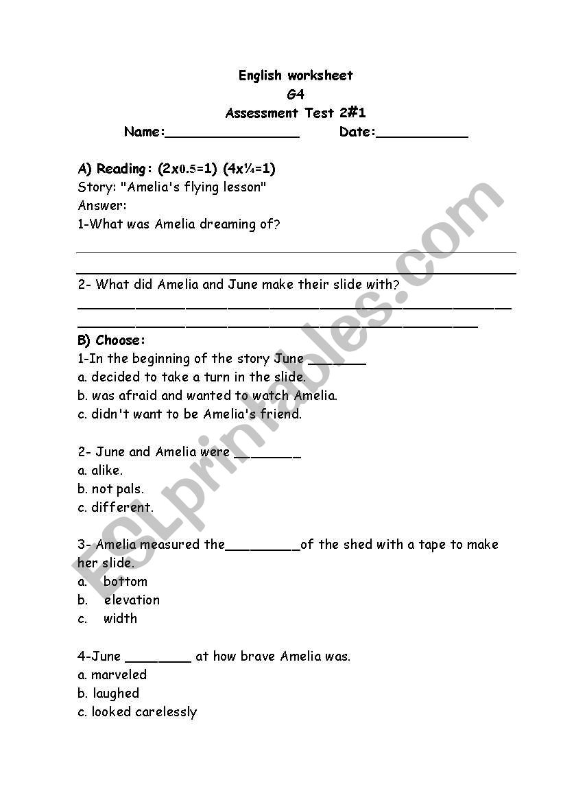 Grade four worksheet worksheet
