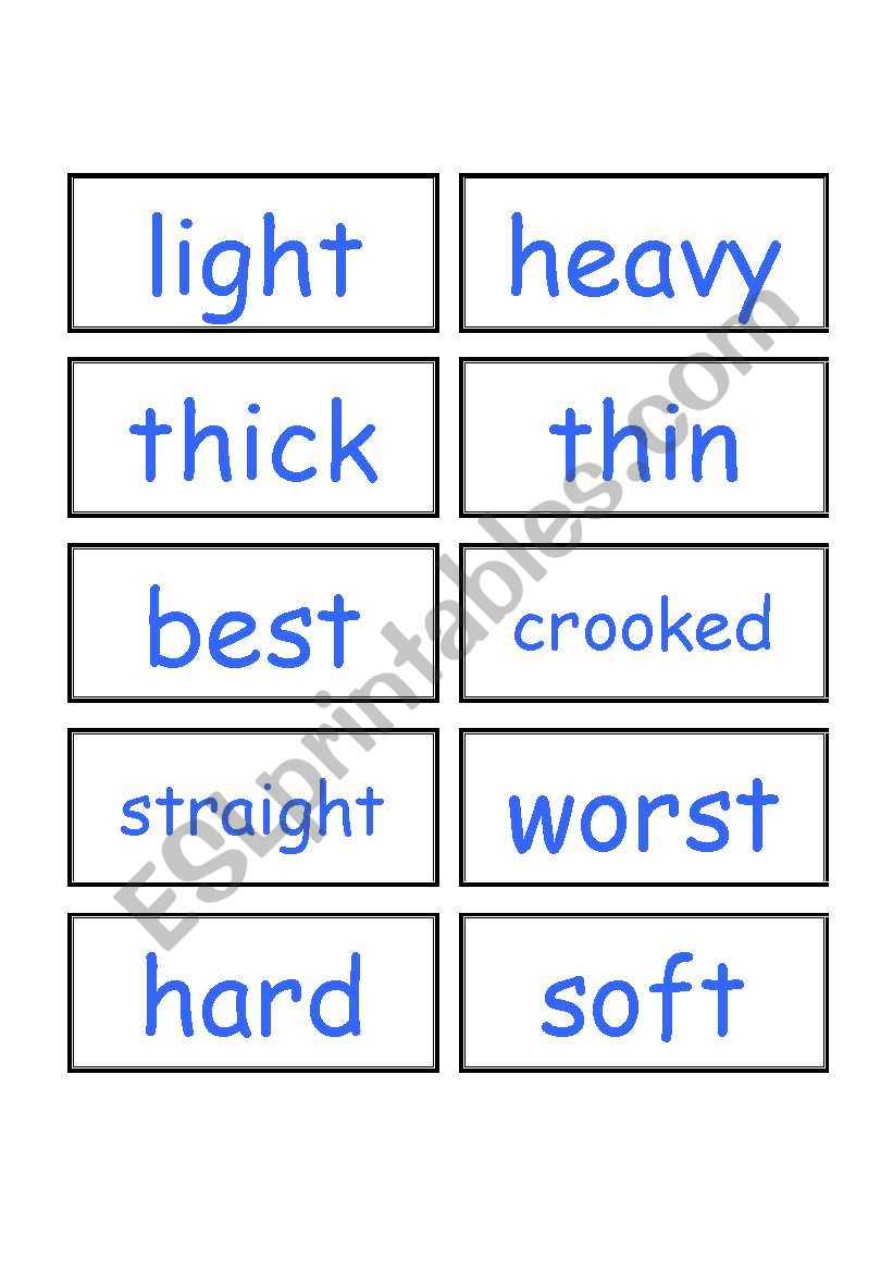 Opposite Adjectives 1- Cards  worksheet