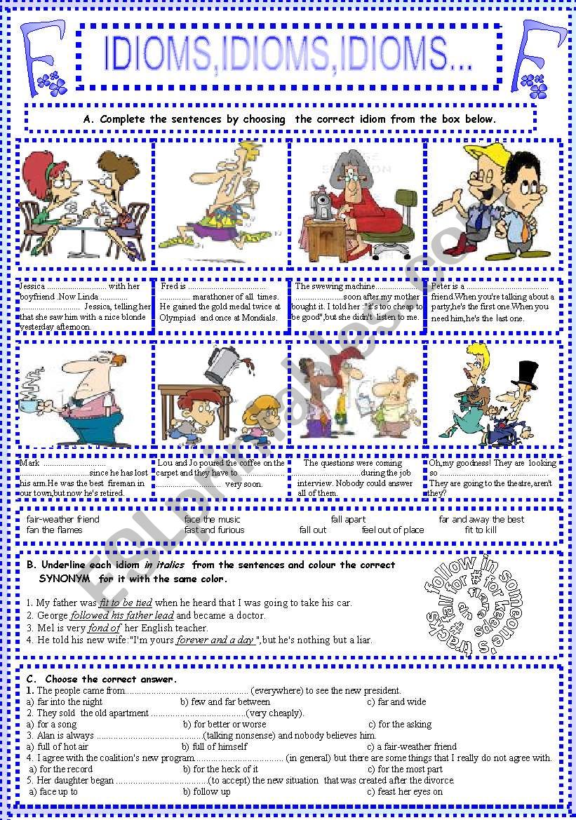 IDIOMS,IDIOMS,IDIOMS...(6) worksheet