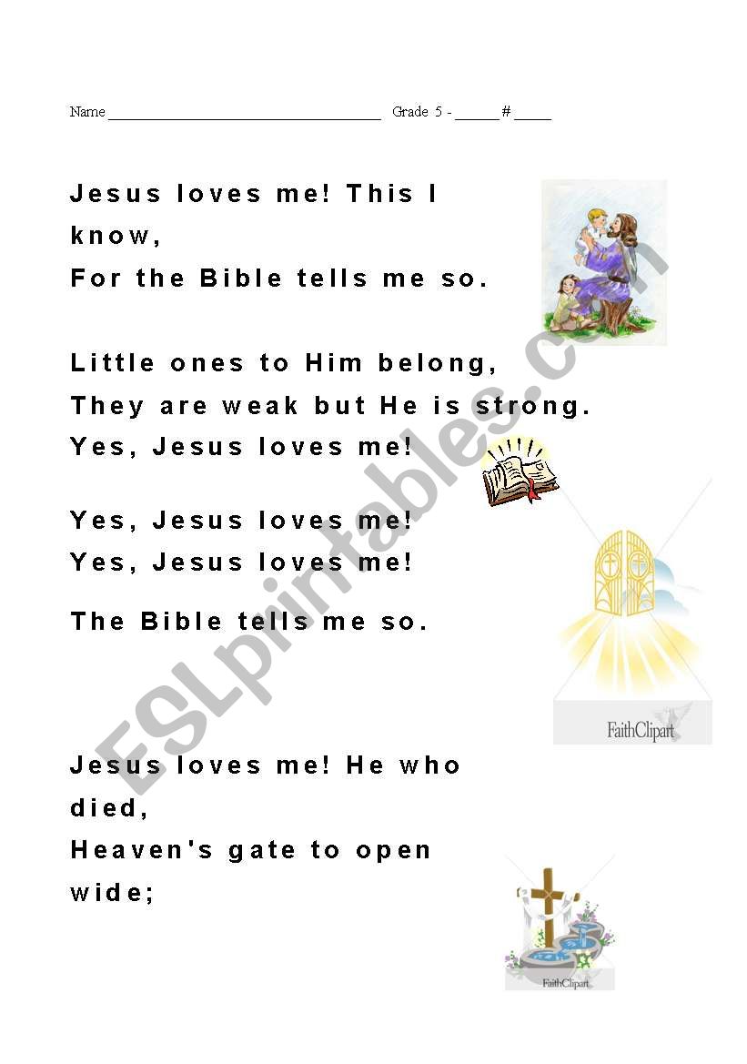 Jesus Loves Me lyrics with art