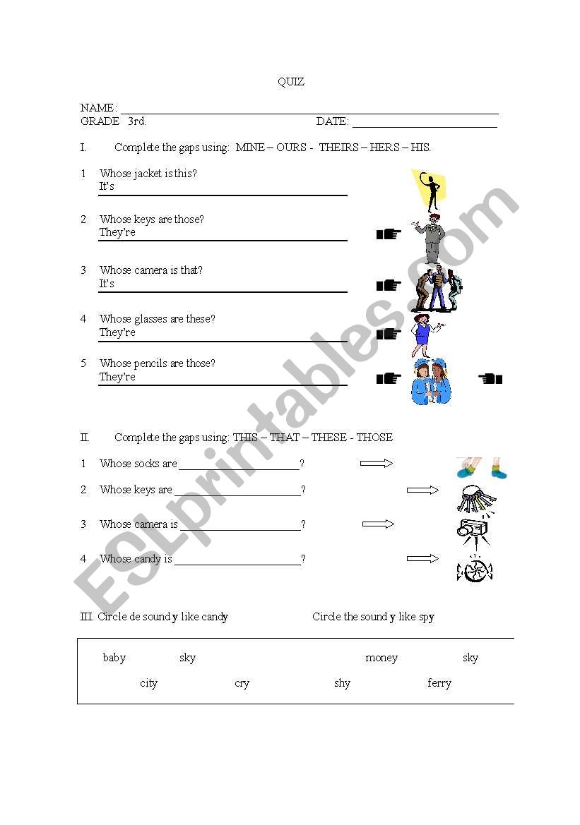 English Quiz worksheet