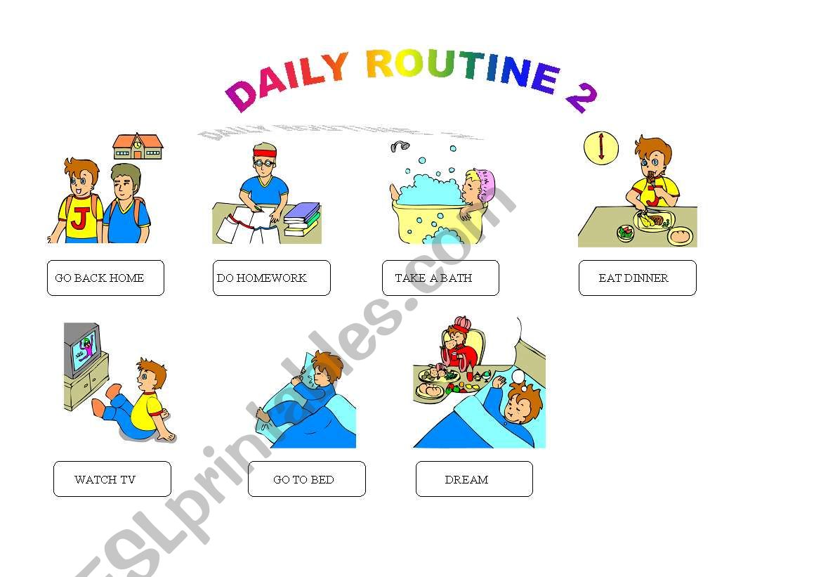 daily routines 2 worksheet