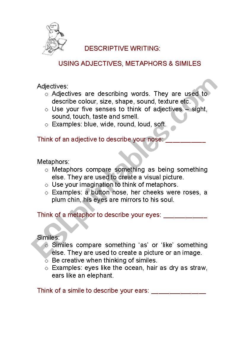 Adjectives, Metaphors and Similes