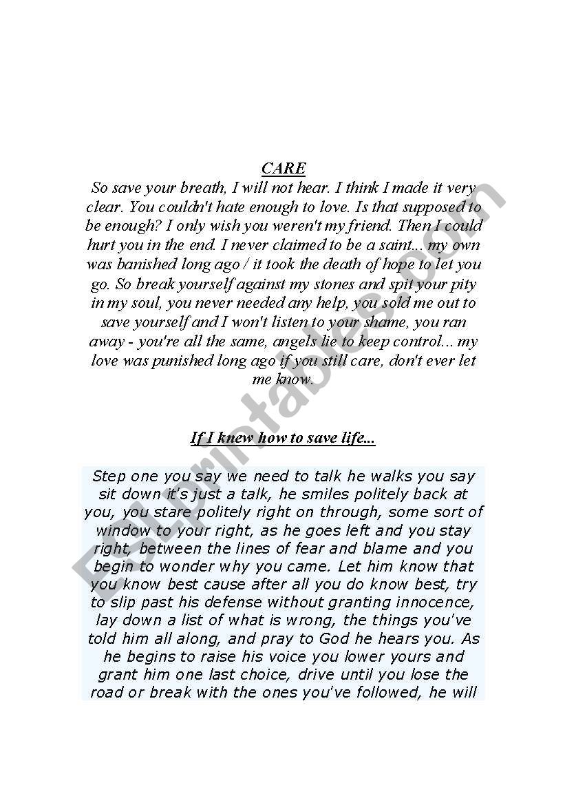this is what i feel... worksheet