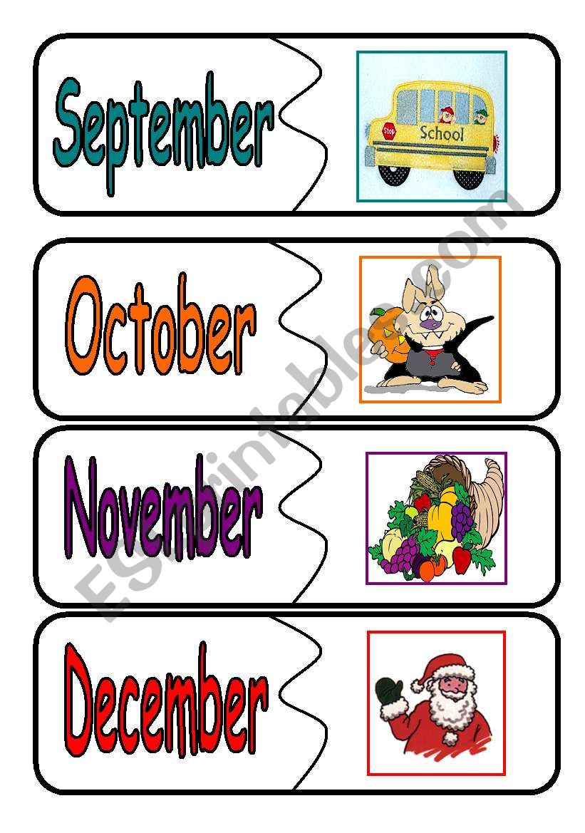 months worksheet