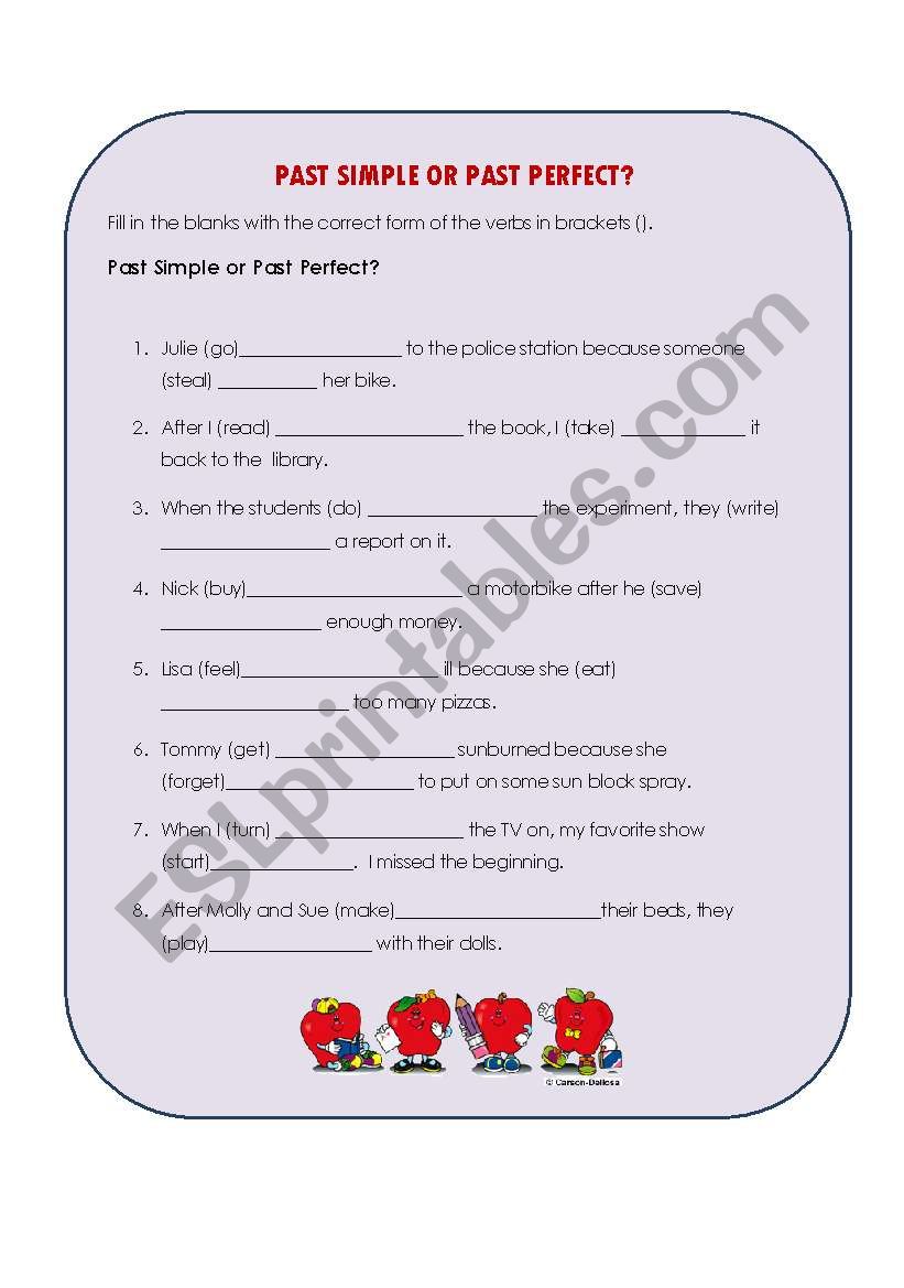 Past Simple or Past Perfect? worksheet