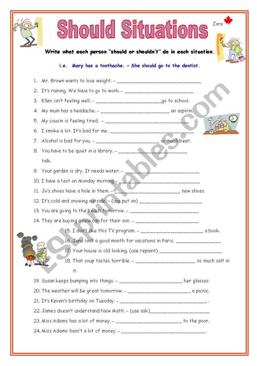 Should Situations worksheet