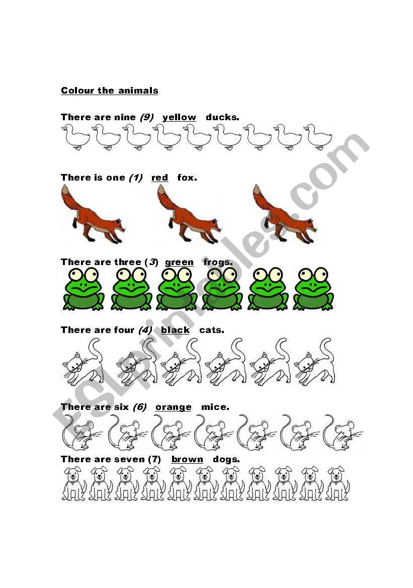 Color the animals worksheet