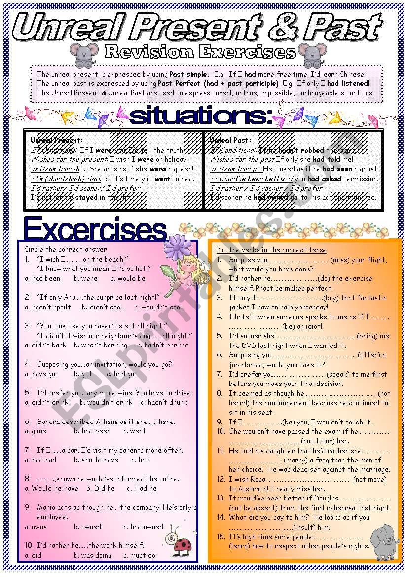 Unreal Present & Unreal Past: Revision Exercises