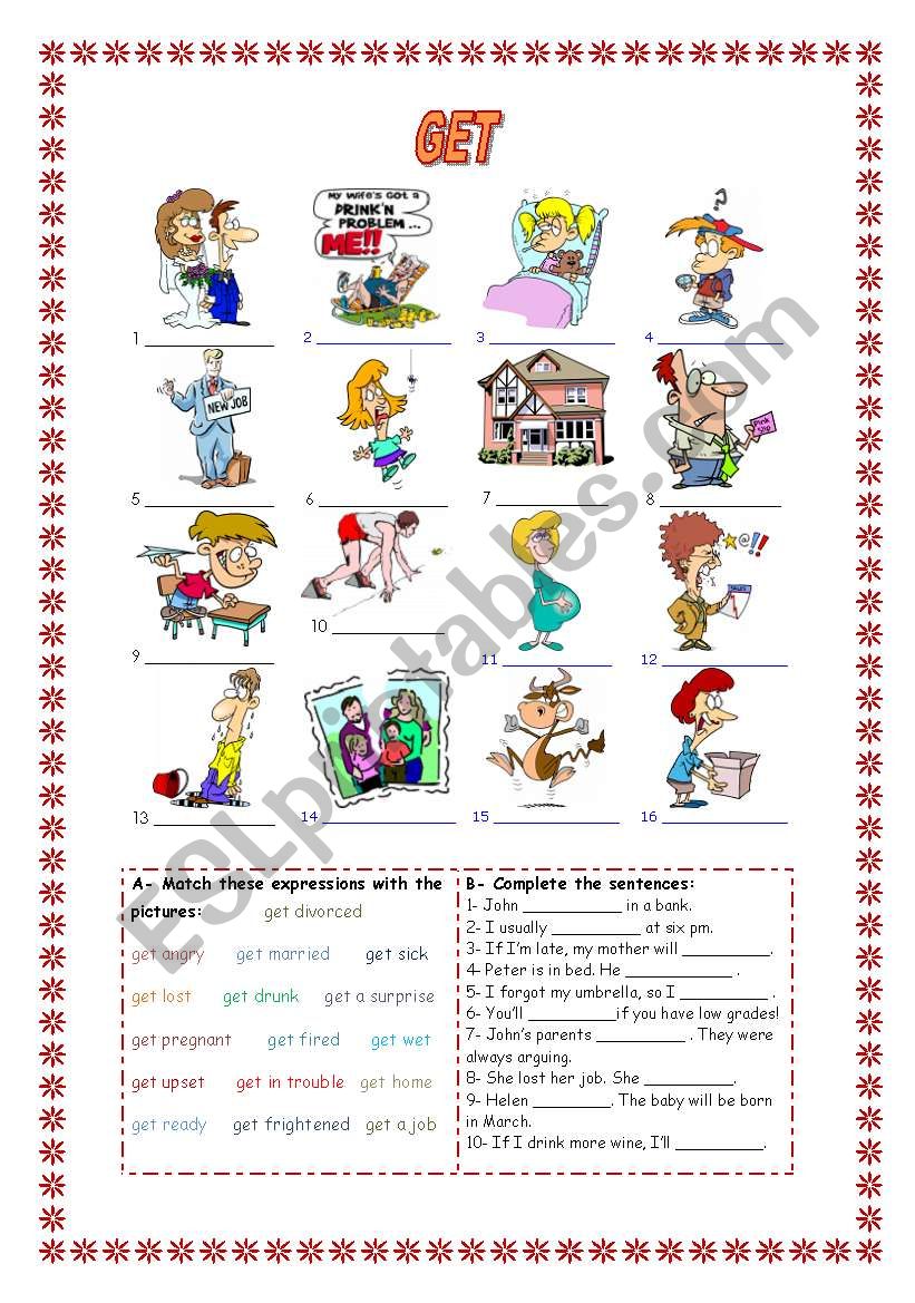 COLLOCATIONS WITH GET worksheet