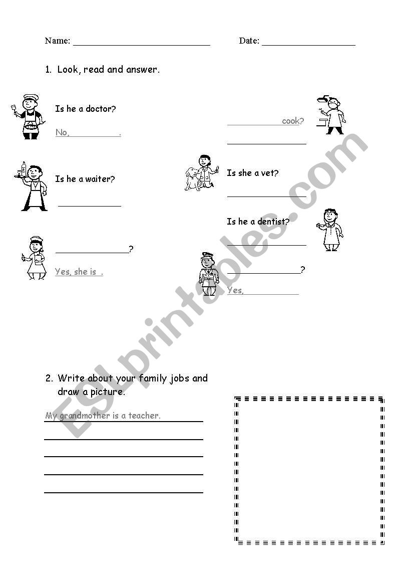 Jobs worksheet