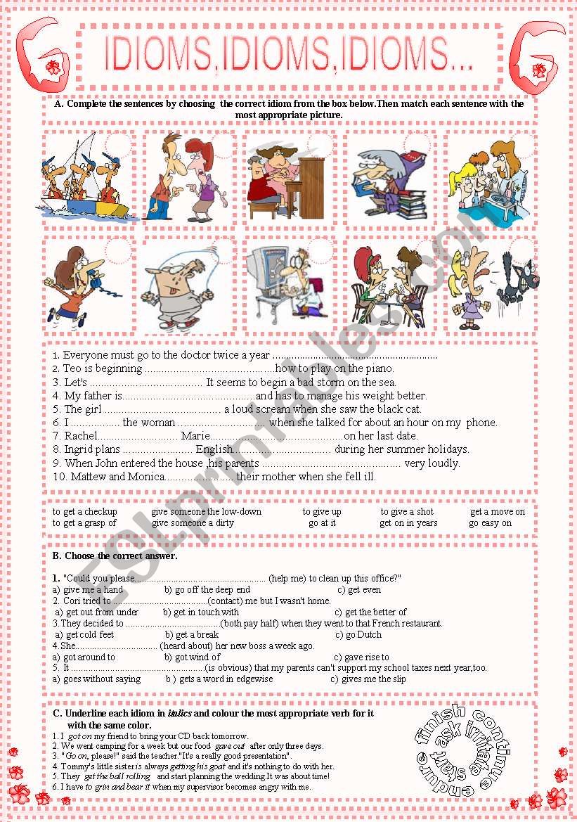 IDIOMS,IDIOMS,IDIOMS...(7) worksheet