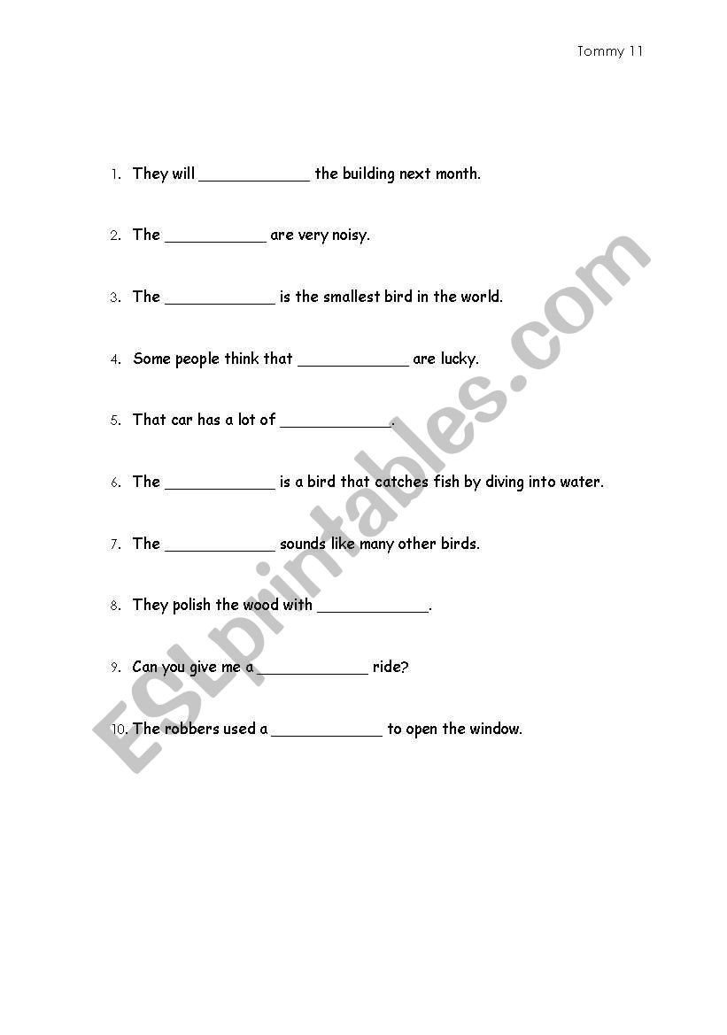 Two words in one - set 6 worksheet