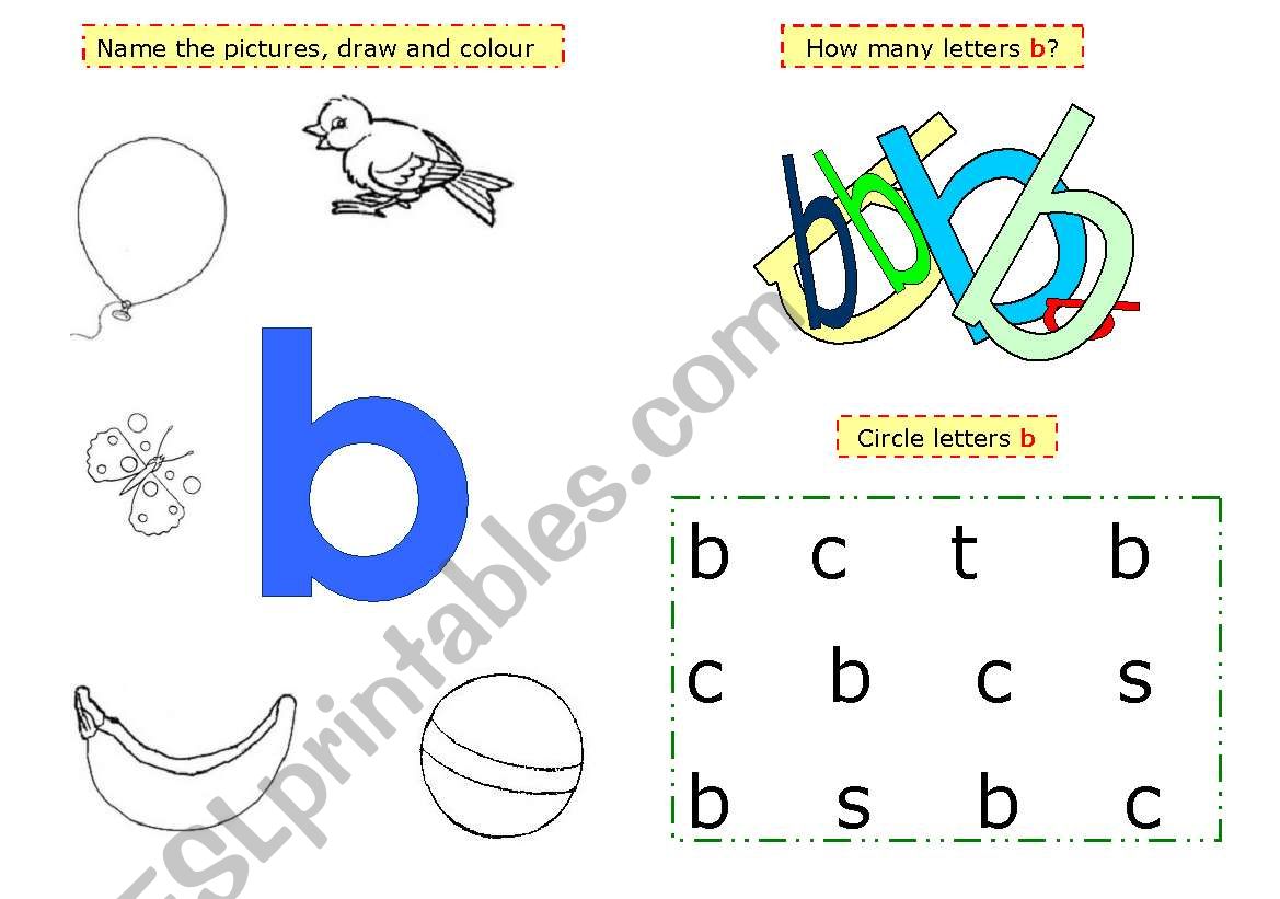 Letter b  worksheet