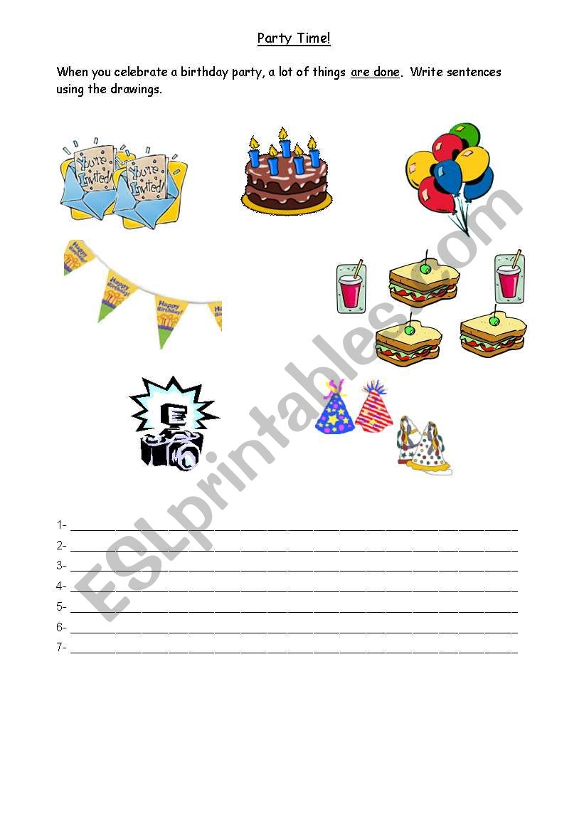 Party time! worksheet