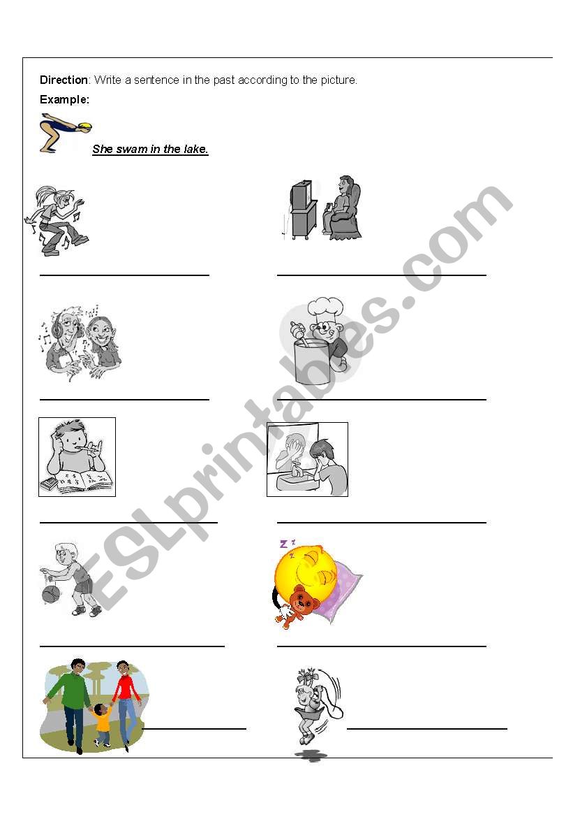 past tense picture practice worksheet