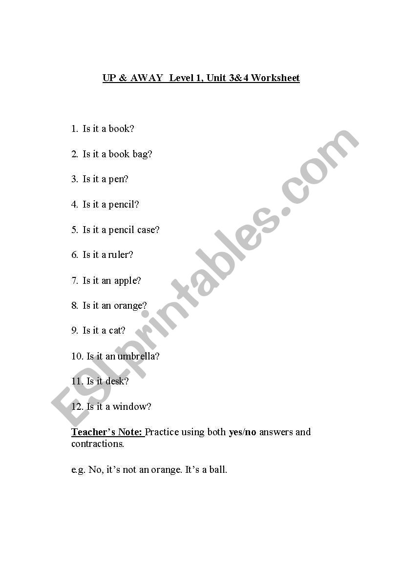 It is /Is it...? worksheet