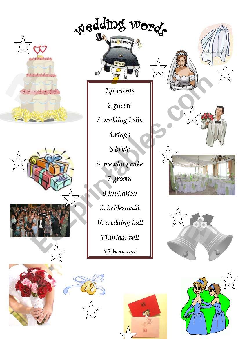 wedding worksheet