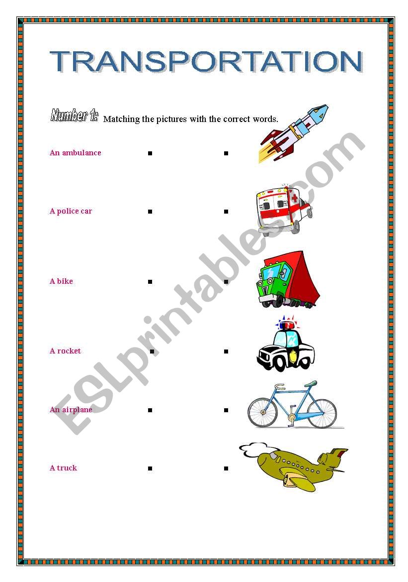 Transportaion worksheet