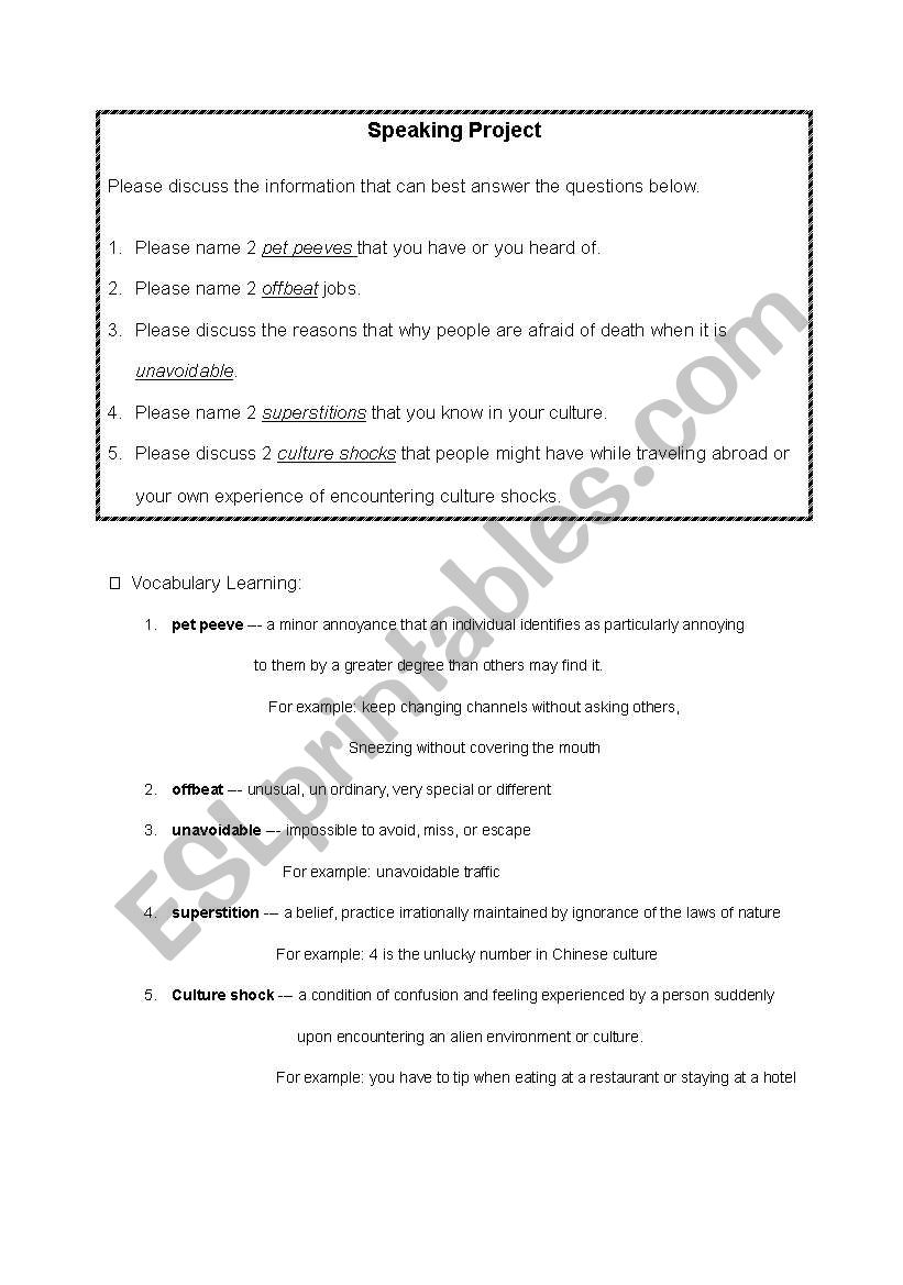 Lets Talk in English worksheet