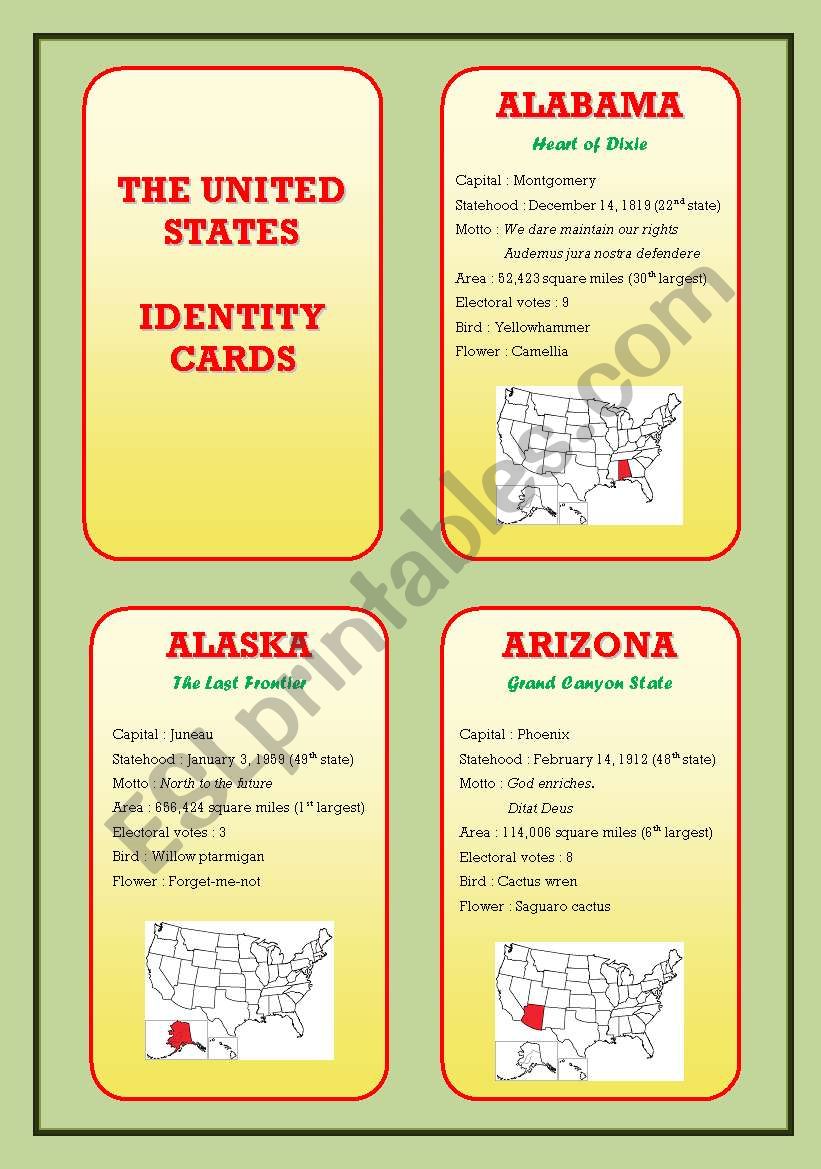The United States Identity cards (Part 1)