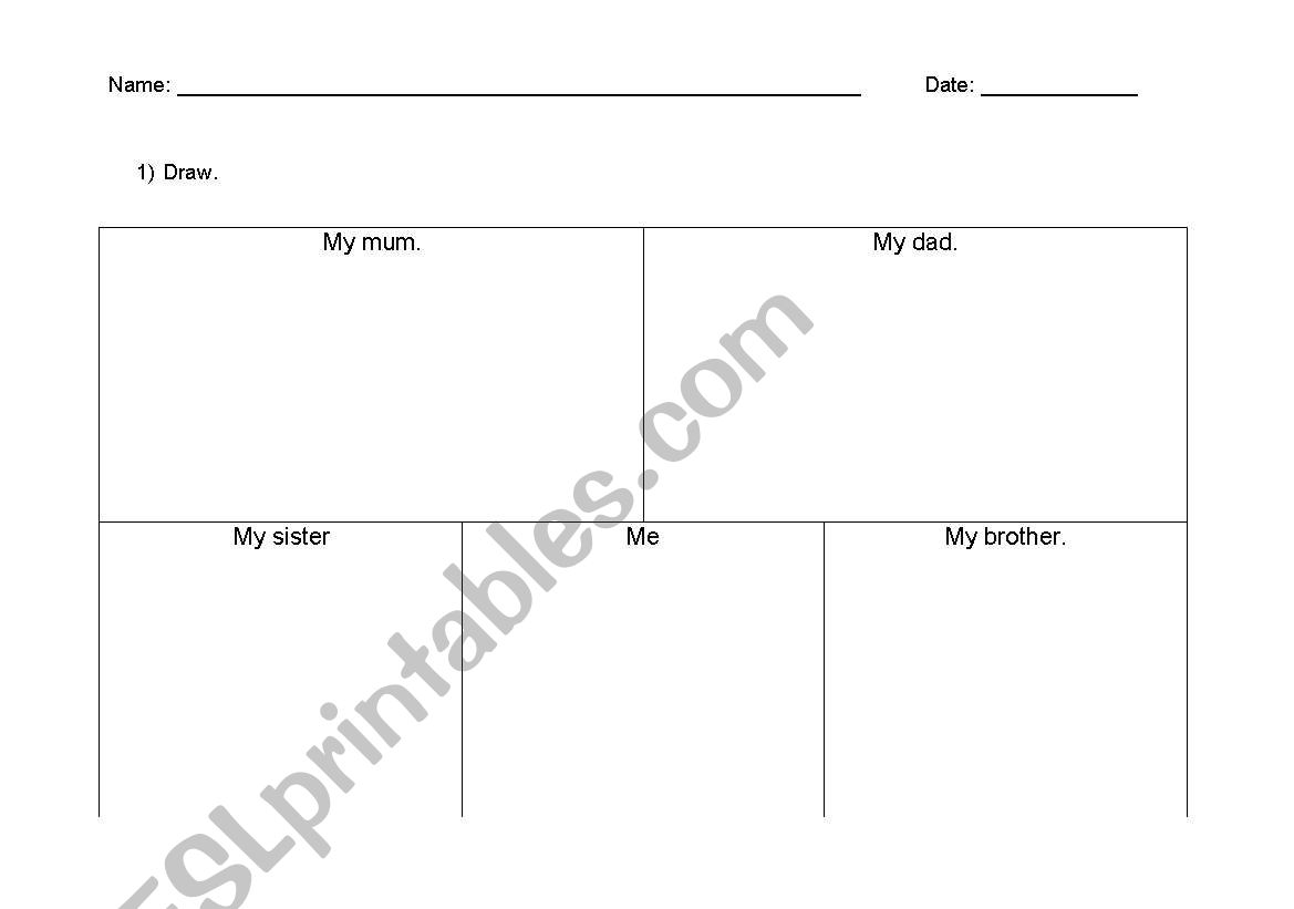 My Family worksheet