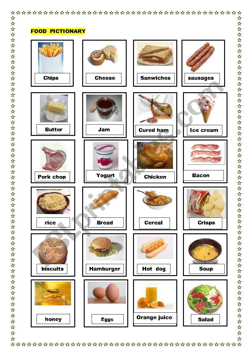 Food pictionary 1 worksheet