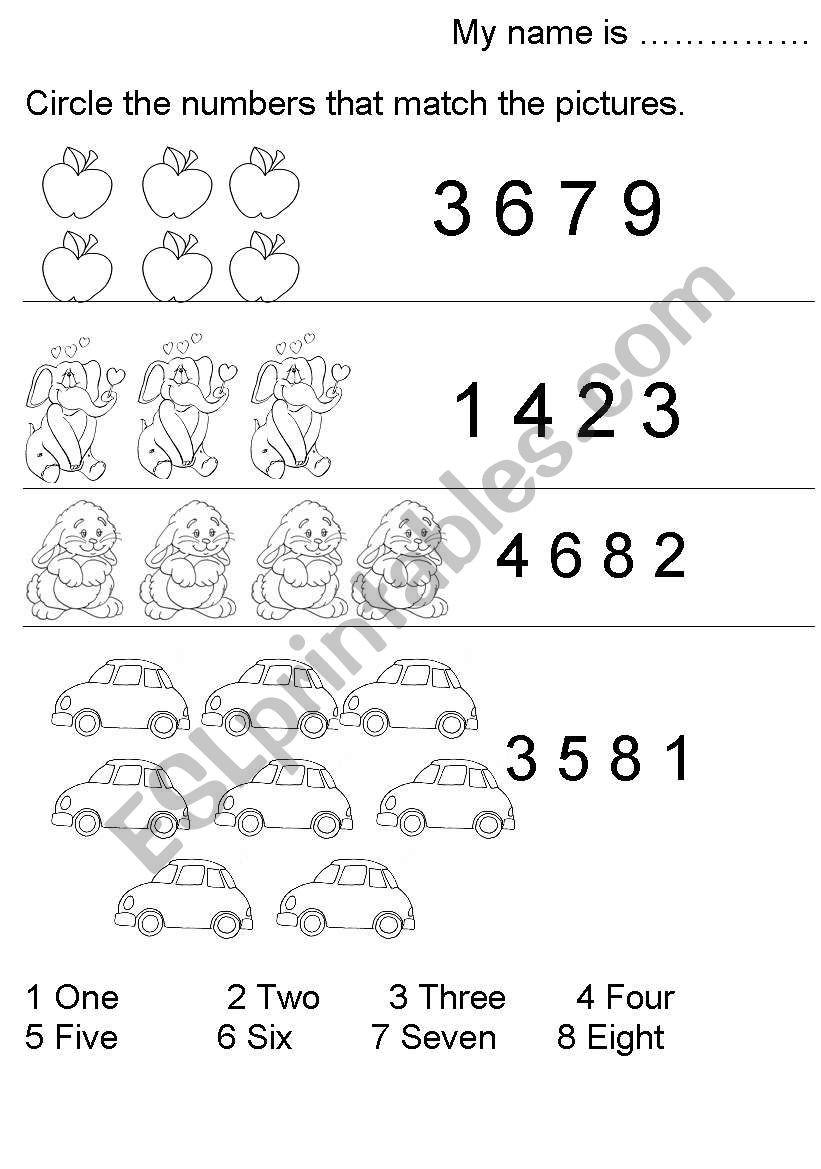 NUMBERS AND QUANTITY worksheet