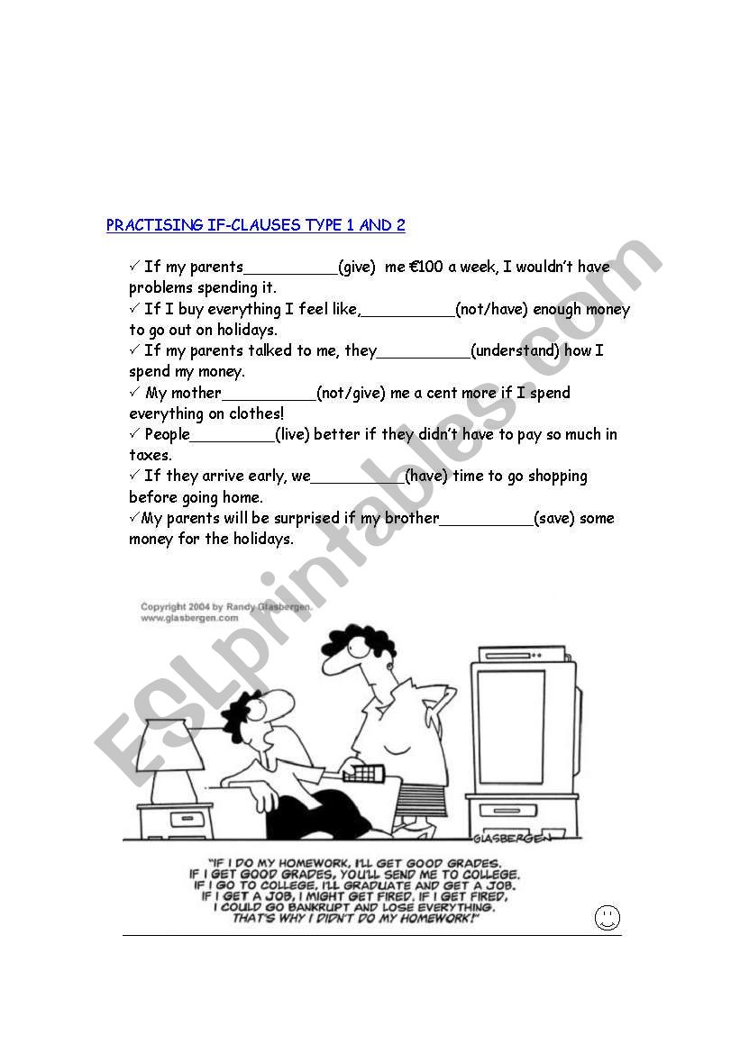 If-clauses 1 & 2 worksheet