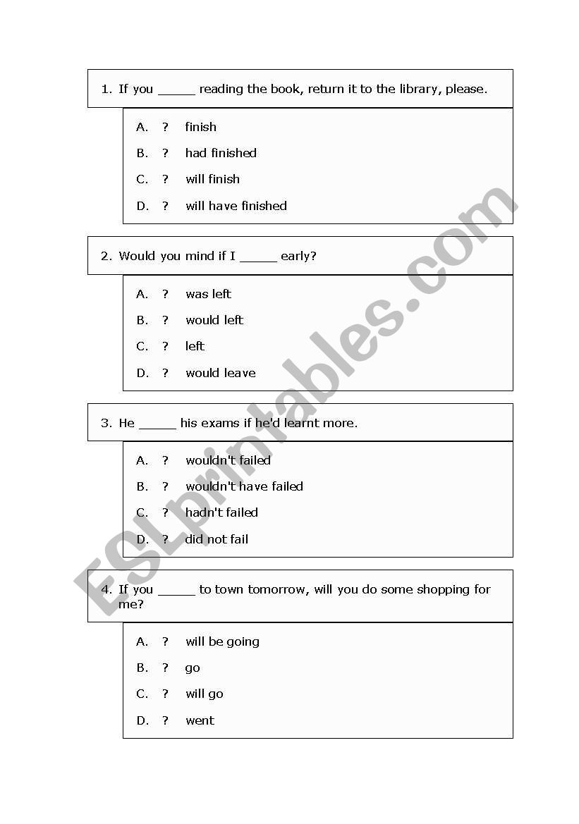 CONDITIONAL SENTENCES worksheet