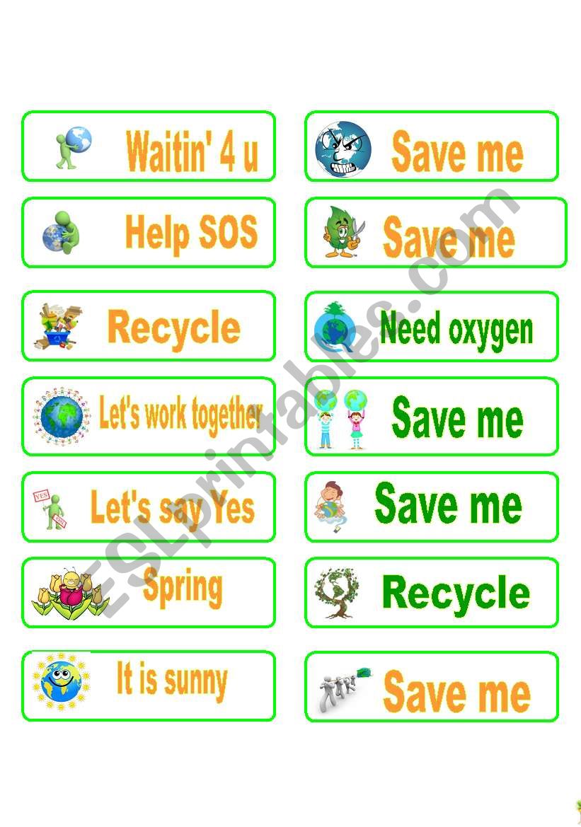 Environment Stickers worksheet