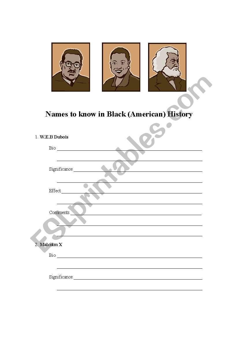 Names to Know in Black (American) History