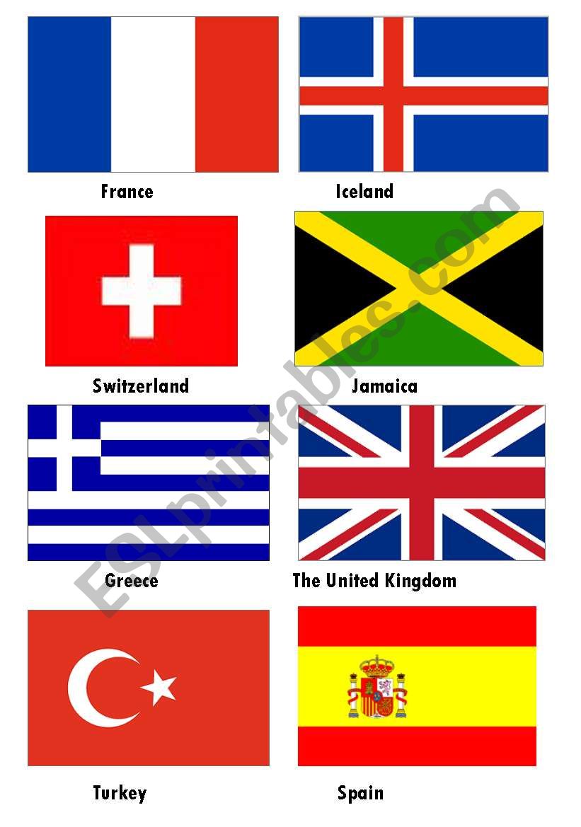 Flags Around the World worksheet