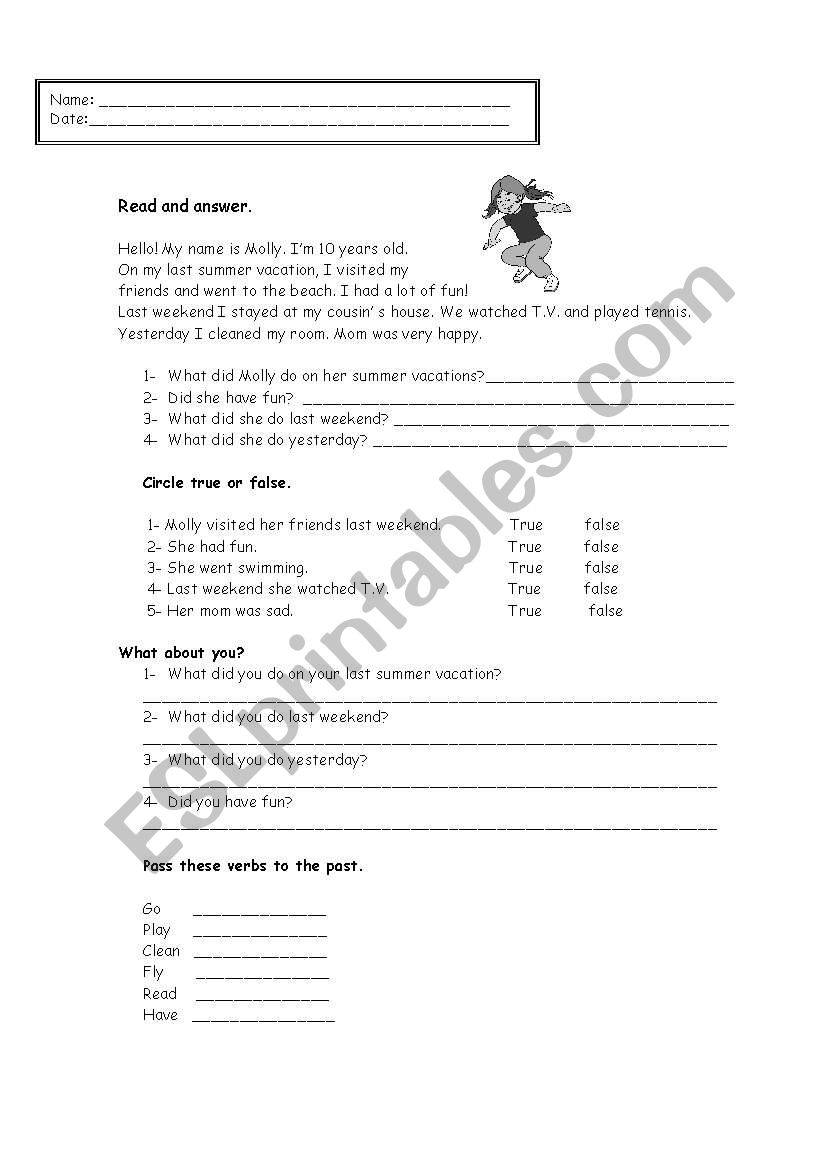 Past Simple worksheet