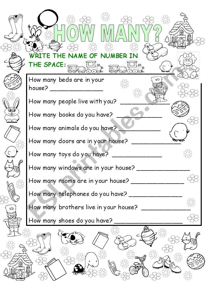 Count and write numbers worksheet