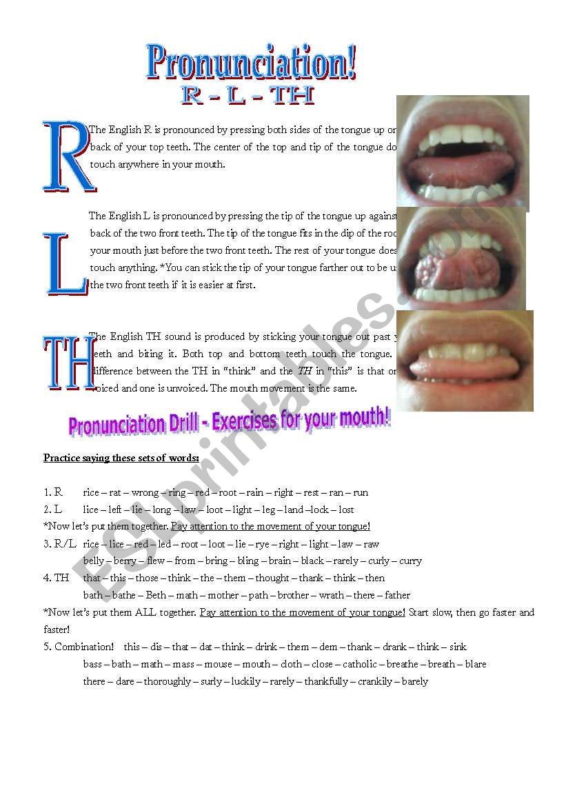 Pronunciation for R, L, and TH - Great for Japanese or Korean