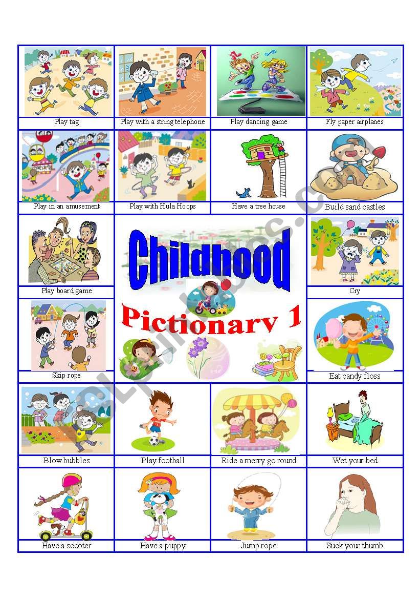 Childhood pictionary 1 worksheet