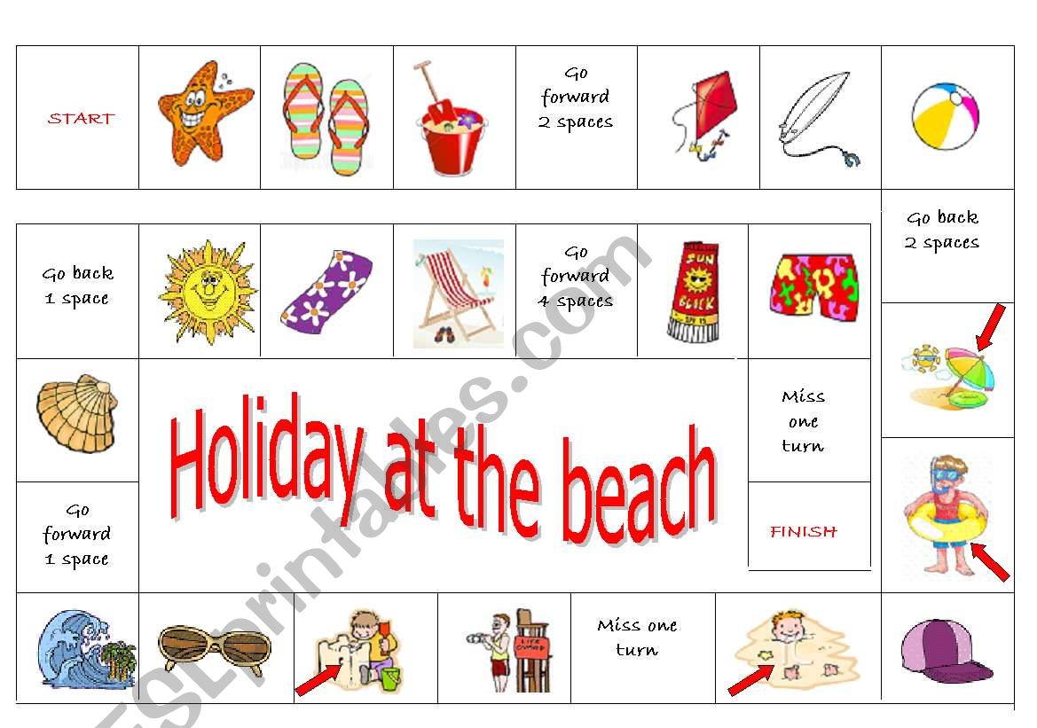 Beach Boardgame worksheet