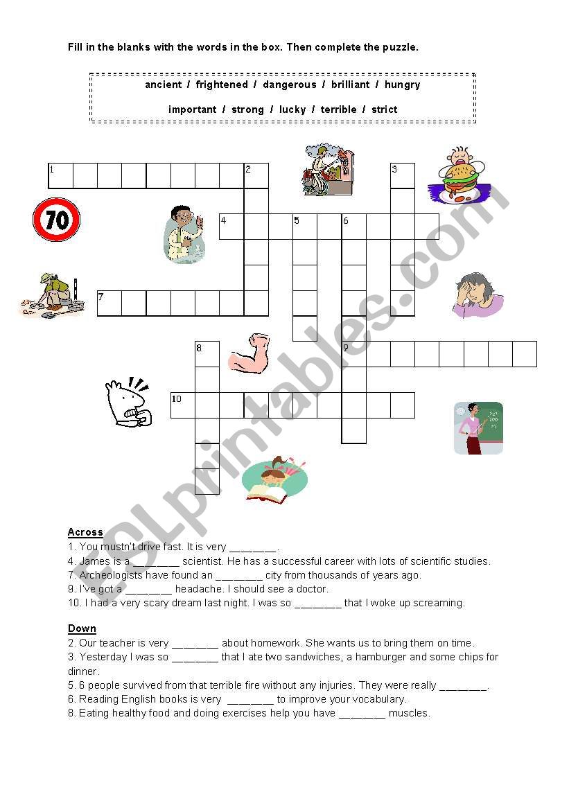 PUZZLE - ADJECTIVES worksheet