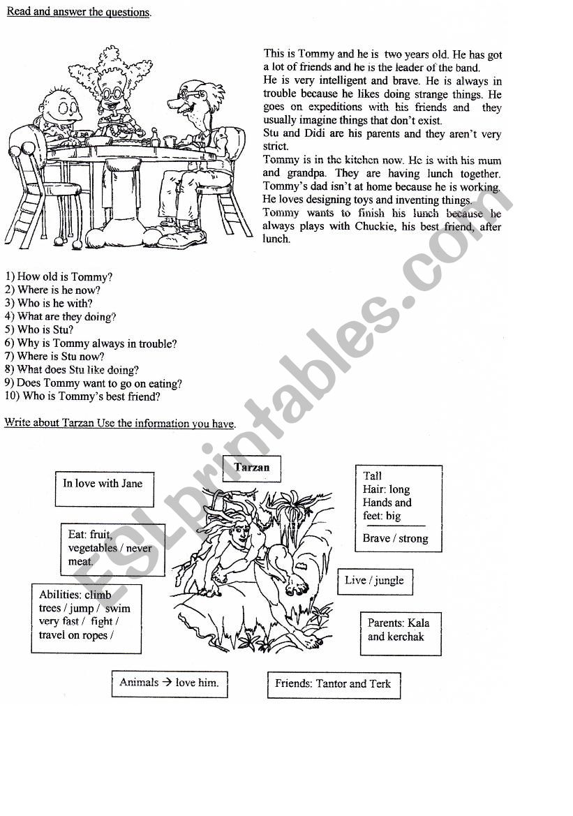  Rugrats - Tarzan worksheet