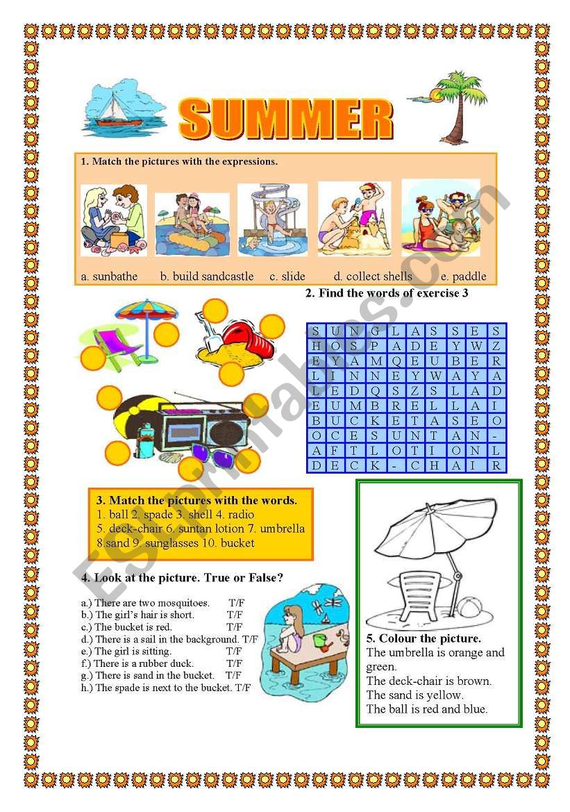 SUMMER FUN worksheet