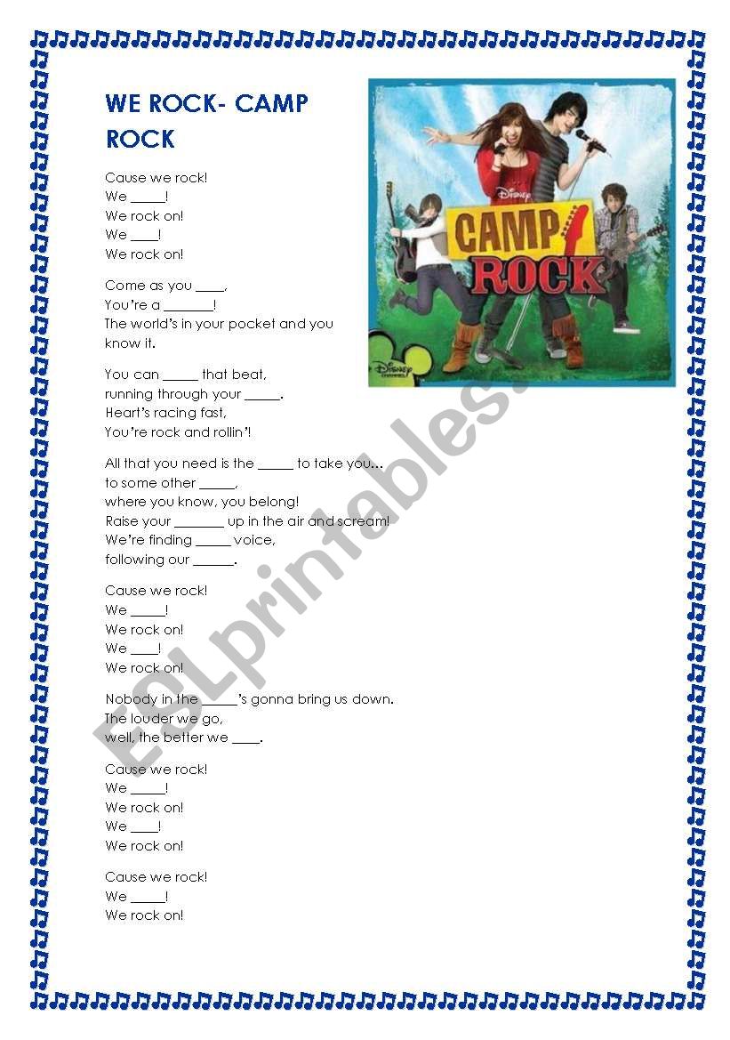 WE ROCK- CAMP ROCK worksheet