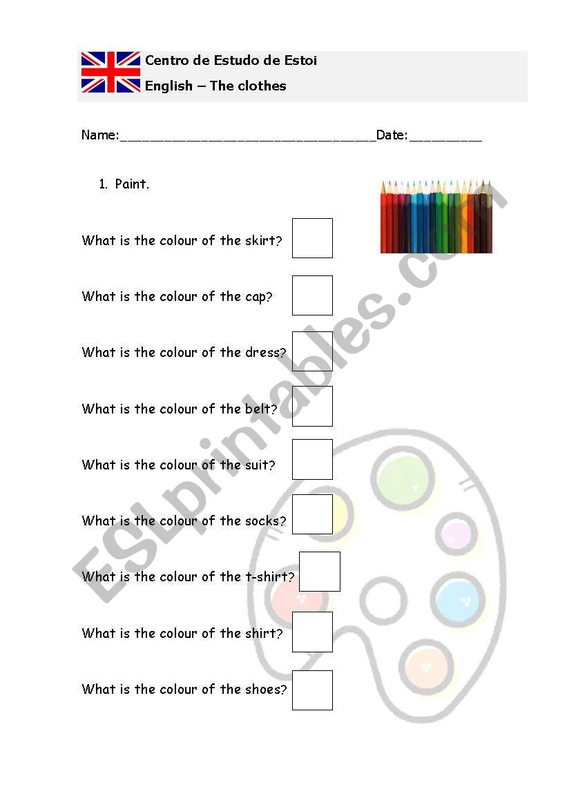 The clothes  worksheet