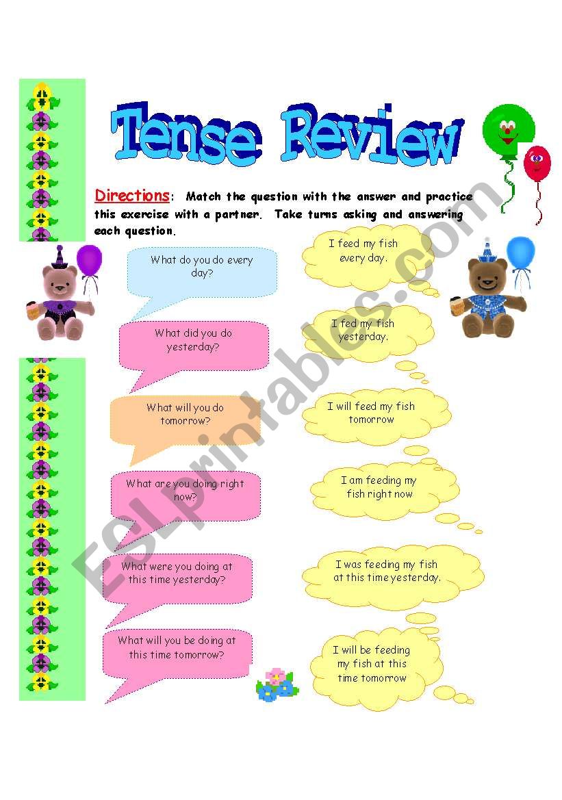 Tense Review worksheet