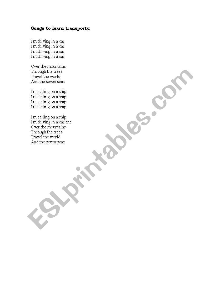 song numbers worksheet