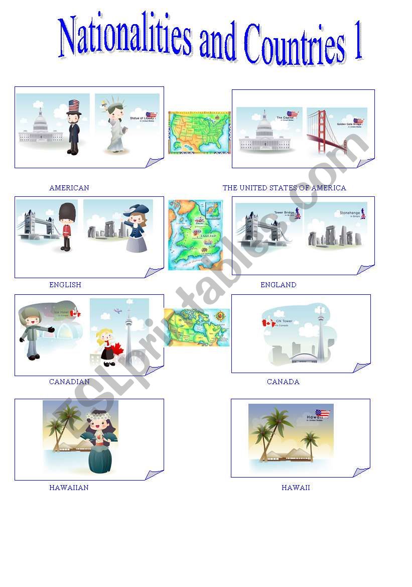nationalities and countries worksheet