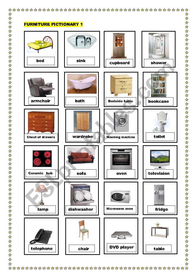 Furniture pictionary 1 worksheet