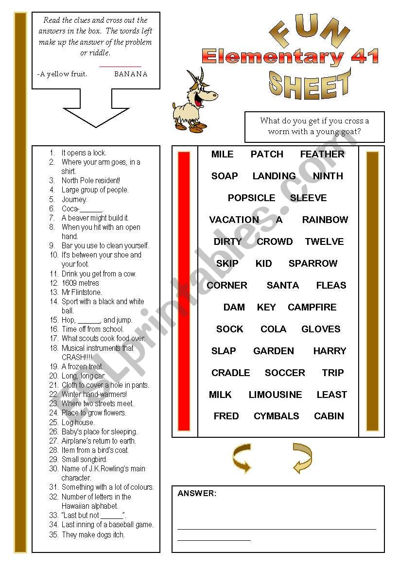 Fun Sheet Elementary/(Pre-Intermediate) 41