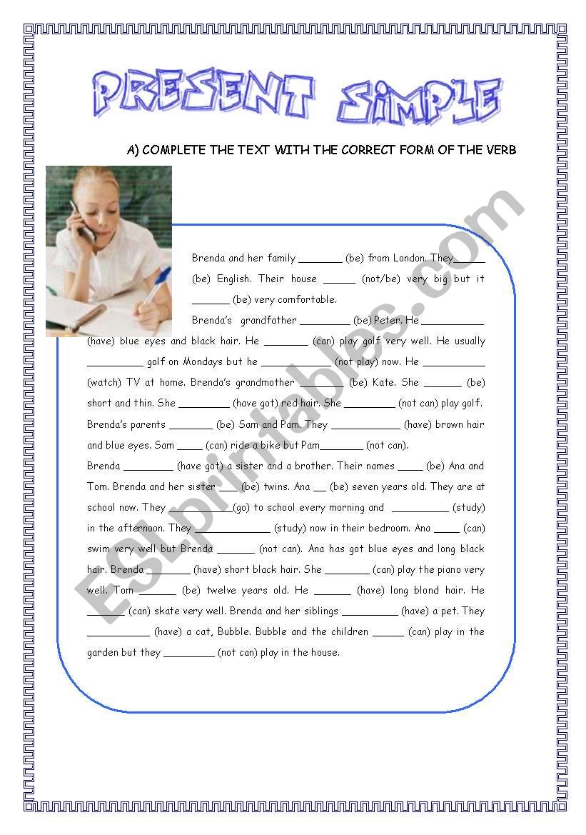 SIMPLE PRESENT worksheet